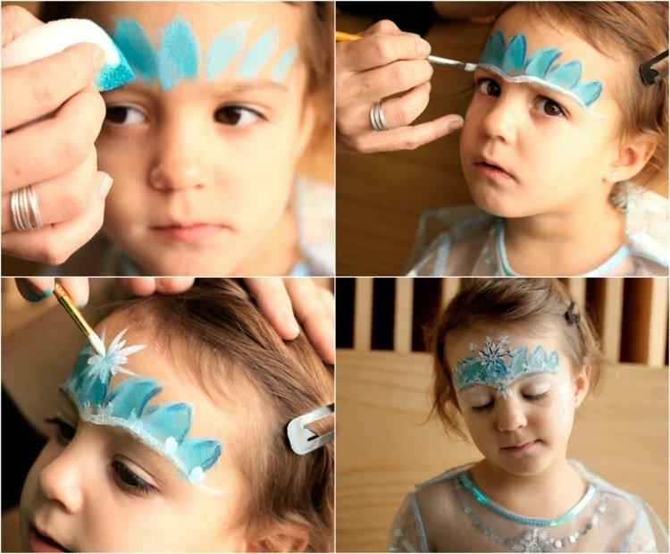 princess elsa make-up instruktioner krona panna