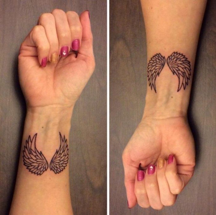 Tatuering design idéer handled ängelvingar