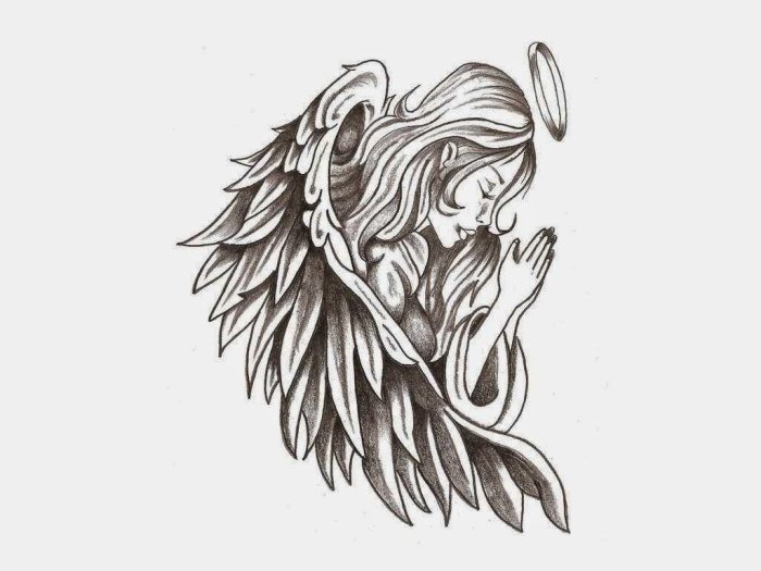 Tigger-ängel-tatuering-mall-design-för-axel-rygg