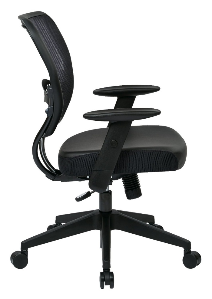 svart-ergonomisk-arbetsstol-svängbara-armstöd-Office-Star-Air-Grid