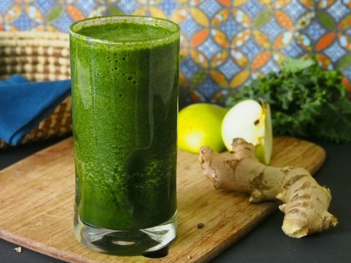 alger smoothie ingefära äpplesalladsbräda näring