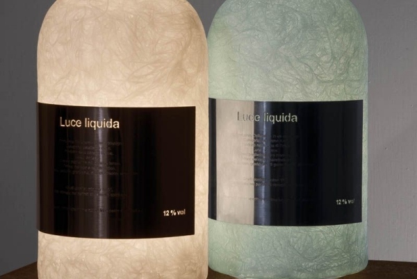 Designerlampor In-Es luce liquida vinflaskor nebulite