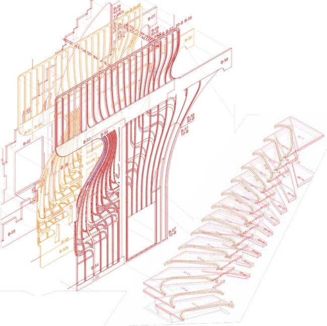 Design trappor-3d-form som ger modern