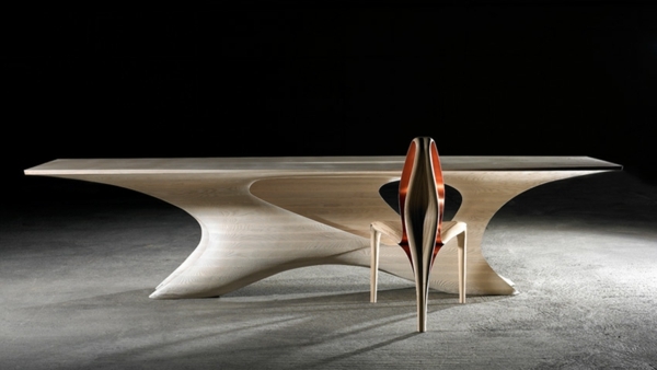 futuristiskt matbord med stol