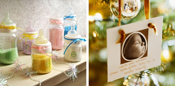 första jul med baby flaskor dekoration julgran dekorationer