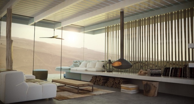 arkitektur visualisering modern villa spis inredning