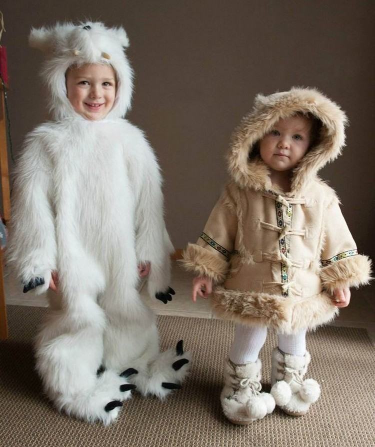 Eskimokostym barn-eskimo-jacka-skor-isbjörn-kostym