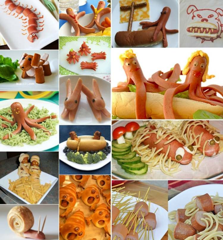 äta-barn-wiener-korv-att-förbereda-idéer-spaghetti-bläckfisk-varmkorv