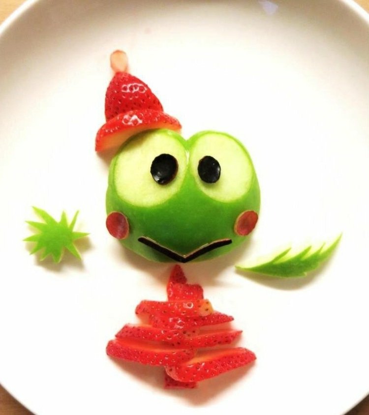mat-barn-söt-groda-recept-äpple-jordgubbar-fest-idéer