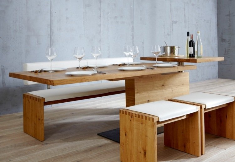 massivt trä matbord bas pavos bänkar matsal möbler