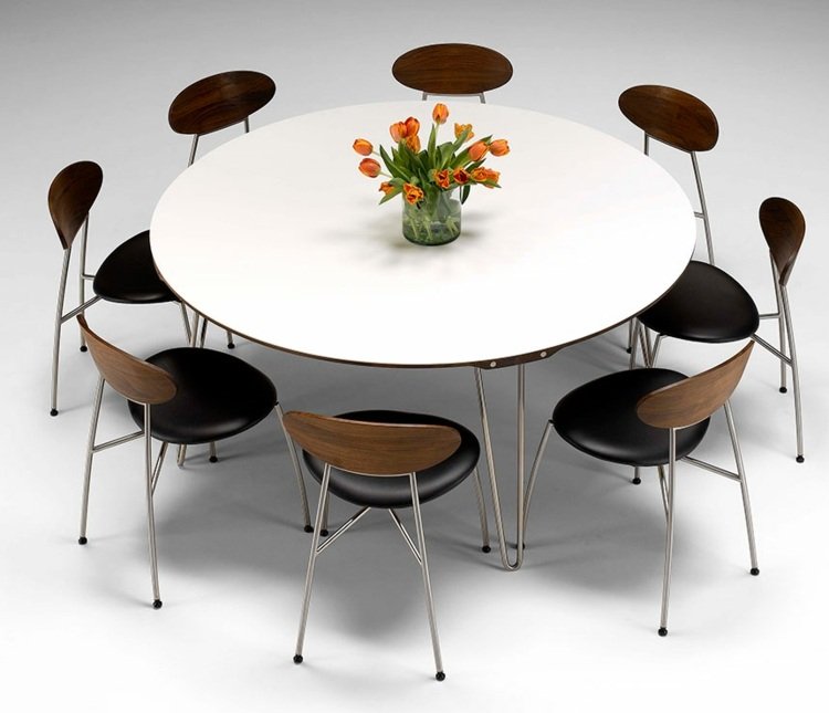 Matbord stolar runt bord snygga eleganta idéer