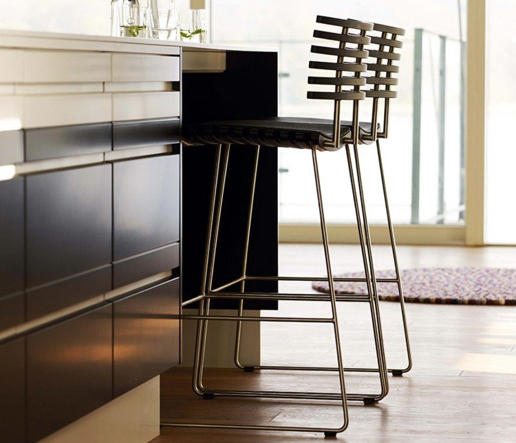Matbord stolar stolar metall lädersäte design matplats