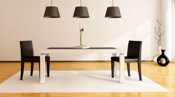 Svartvita möbler möbler idéer matsal matta parkett
