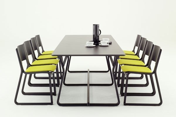 Metall stol klädsel gul matsal design idé