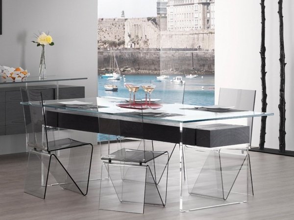 Transparenta matstolar möbler design akrylglas