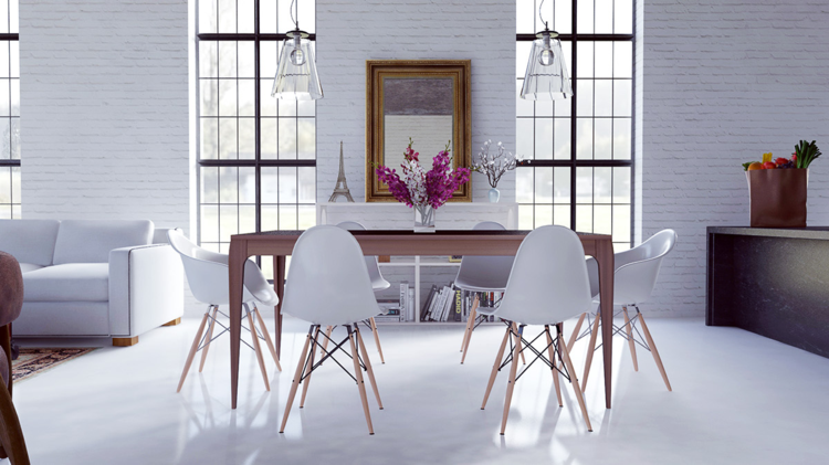 matsalsstolar vita eames träben loft design matplats