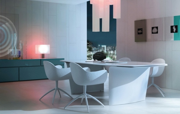 Matsalsstolar i plast minimalistisk design väggdekor