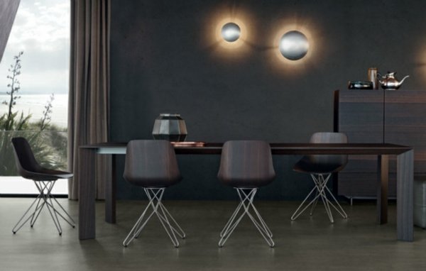 Designer stolar Poliform Italien samling metall trä