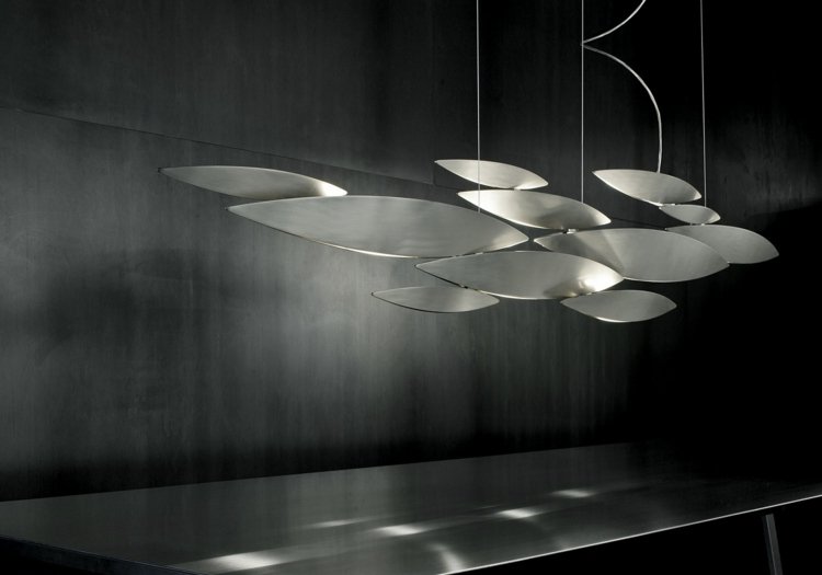 idéer matsalslampor i lucci argentati metall minimalistiskt stålbord