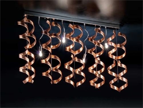 designer golvlampa av metall lux kopparoptik