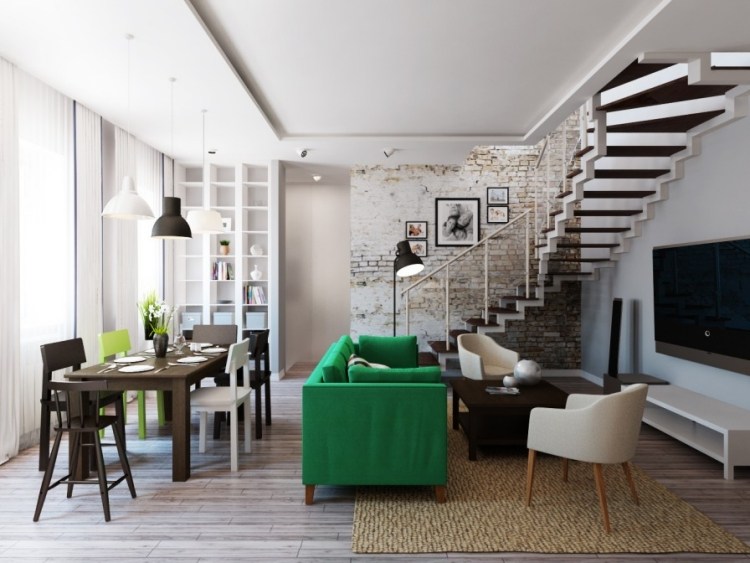 Interiör-trend-färger-2015-grön-soffa-naturliga-strukturer-vintage-tyger