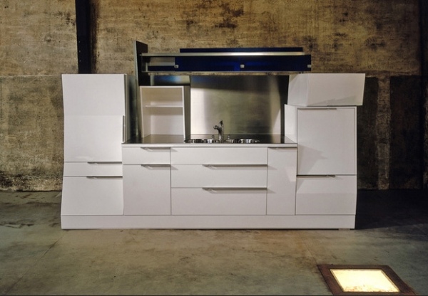 Köksmöbel design tillverkare-vit inredning idéer asymmetriska
