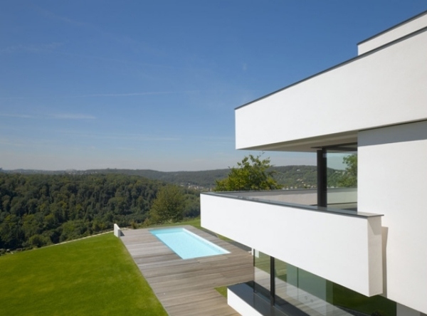 Hus på övre berget modern arkitektur Stuttgart