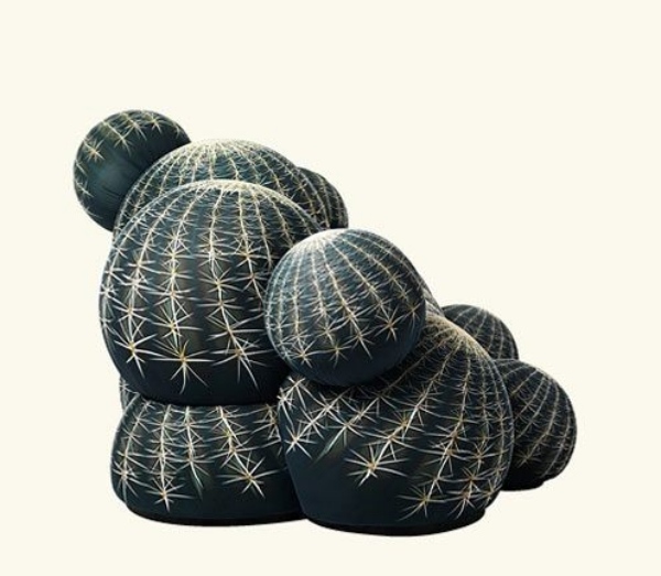 kaktussofferdesign för nöje och komfort i vardagsrumsvy