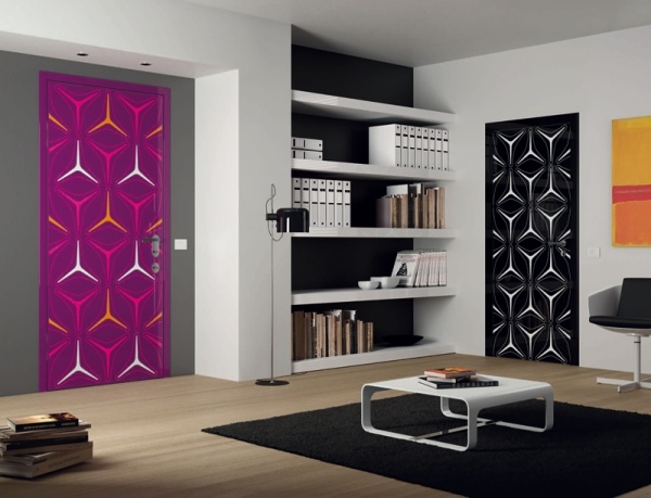 Kontorsdesign svart och rosa möbler