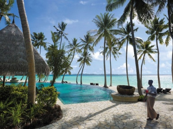 Dröm villa terrass pool på Maldiverna
