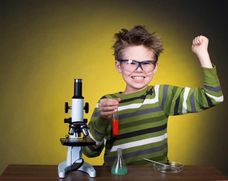 Experiment för barns vetenskapsmikroskop-kolv-kemi-barnsäkerhetsglasögon