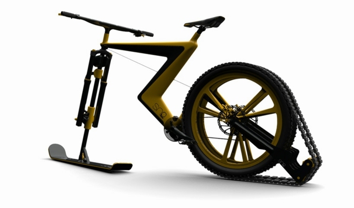 sport vinter gul design cykel skidsnö