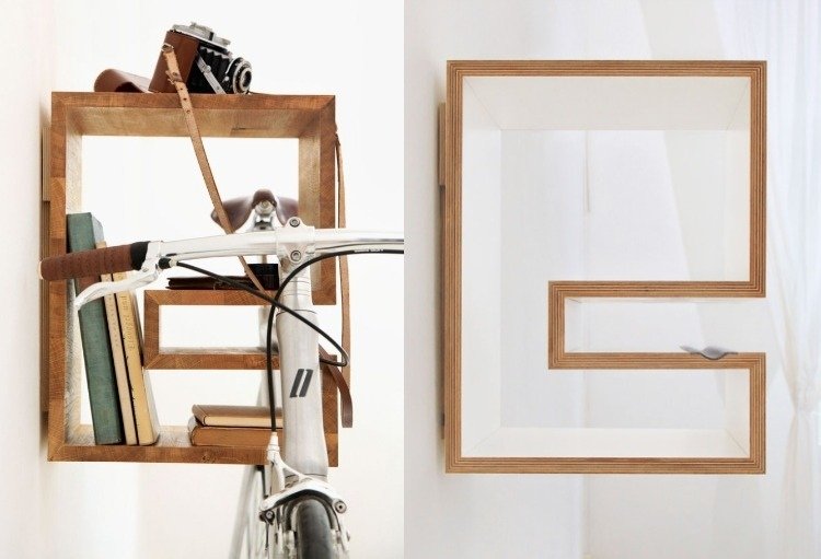 cykelhållare-vägg-bygg-själv-idéer-trä-hylla-vägg-hylla-förvaringsutrymme-praktisk