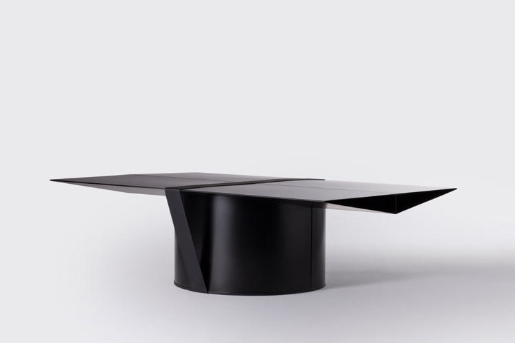 vikbara möbler platt transport svart aluminium soffbord