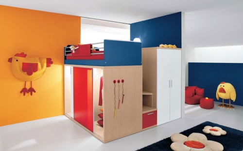 färgglada-barnrum-möbler-loftsängar-kyckling