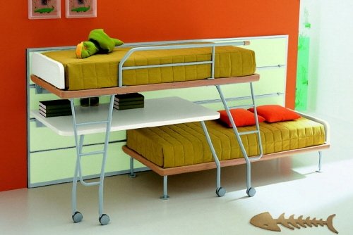 färgglada barnkammarmöbler-våningssängar