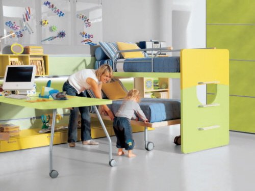 färgglada-barnrum-möbler-ljusgrön-gul