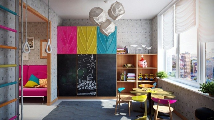 färg vägg design tapet grå garderob färgglad tavla