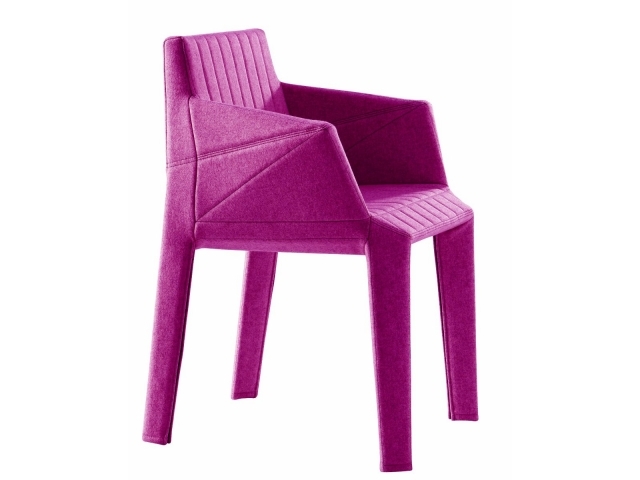 designer stoppad stol med avtagbart lock fuchsia FACETT ROSET ITALIA