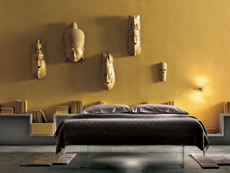 Färger vägg sovrum exotisk gul vägg design