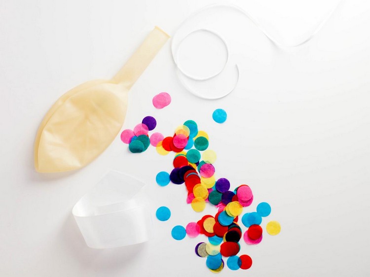 material diy dekoration baby shower ballong färgglada konfetti
