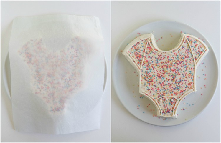 baby body cake dekorera socker strö färgglada