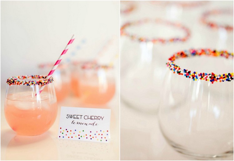 baby shower idéer inredning glasfälg dekorera sockerströssel