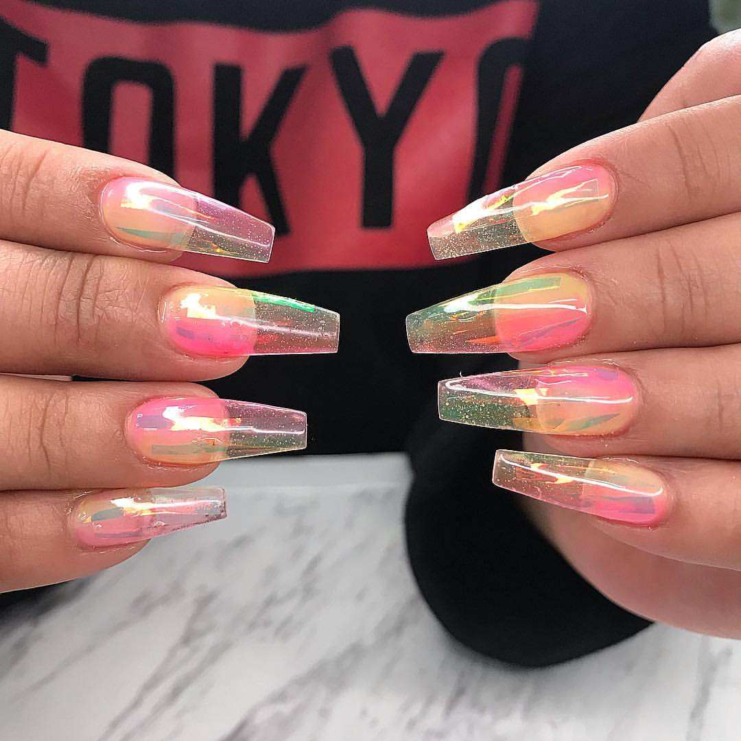 Jelly Nails nail trend sommar neon nagellack glitter