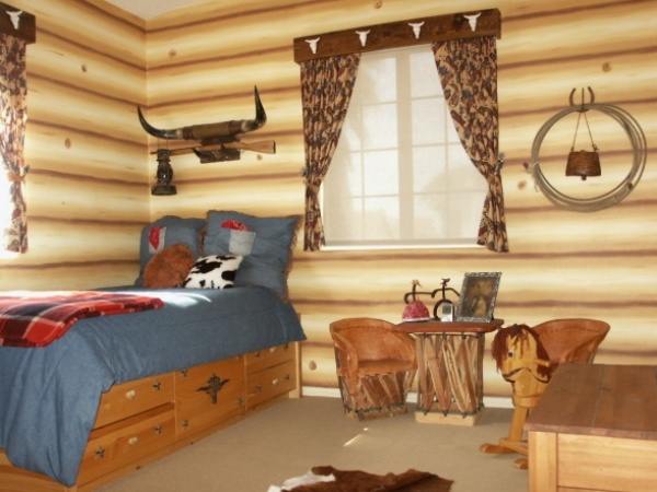 cowboy vägg effekt barnrum design