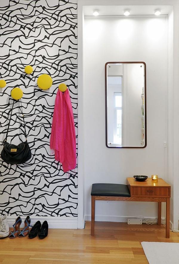 Färgdesign-i-hallen-idéer-livligt-dekorer-väggmönster-trend