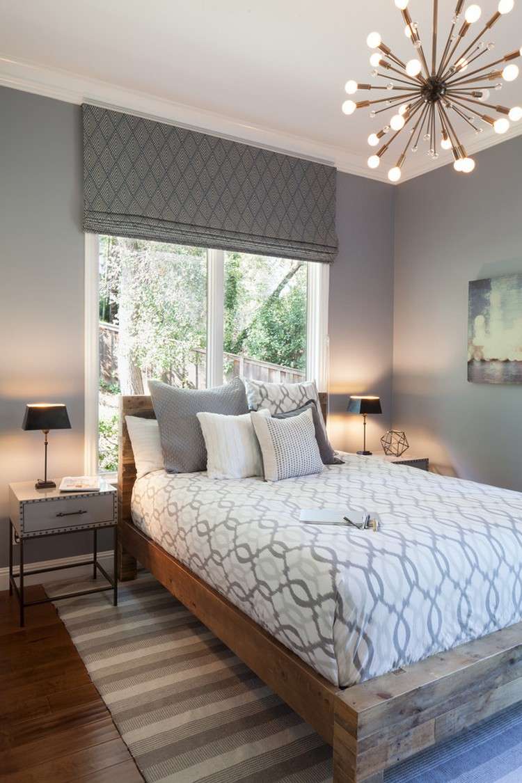 färg-design-sovrum-sten-grå-vägg-färg-trä-säng