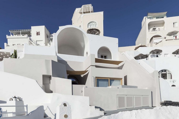 speciell arkitektur santorin grekland vit