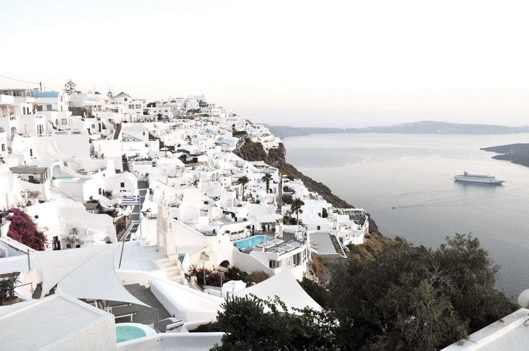 santorini grekland arkitektur vita byggnader