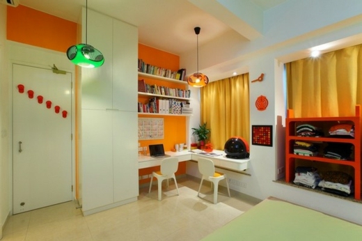 Lägenhet i Hongkong -moderna-interiör-grön ljuskrona